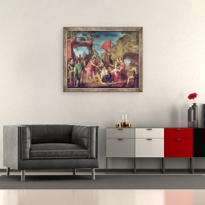 Tablou inramat - Louis Galloche - Coriolanus in tabara Volscian, 50 x 60 cm - Img 2
