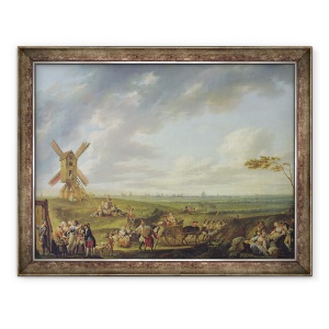 Tablou inramat - Louis Joseph Watteau - Primirea unui soldat care se intoarce acasa, 60 x 80 cm
