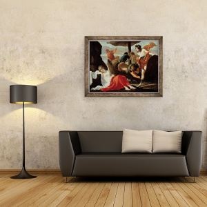 Tablou inramat - Louis Le Nain - Bacchus descoperind Ariadne pe Naxos, 70 x 90 cm - Img 2
