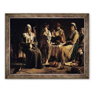 Tablou inramat - Louis Le Nain - Familie taraneasca intr-un interior, 70 x 90 cm