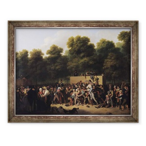 Tablou inramat - Louis Leopold Boilly - Distributia produselor alimentare si a vinului pe Champs-Elysees, 70 x 90 cm