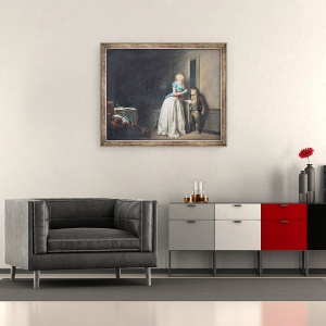 Tablou inramat - Louis Leopold Boilly - Vizita primita, 70 x 85 cm - Img 2