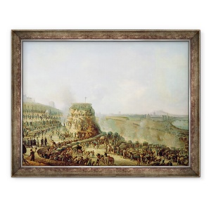 Tablou inramat - Louis Moullin - imparatul Napoleon al III-lea 1808-73 si imparateasa Eugenie 1829-1920 viziteaza dealul Chaillot, 60 x 80 cm