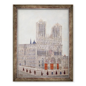 Tablou inramat - Louis Vivin - Catedrala Rheims, 60 x 80 cm