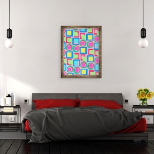 Tablou inramat - Louisa Hereford - Cercuri si patrate, 70 x 90 cm - Img 3