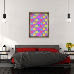 Tablou inramat - Louisa Hereford - Patrate multicolore, 60 x 80 cm - Img 3