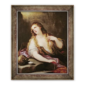 Tablou inramat - Luca Giordano - Sfanta Maria Magdalena renuntand la desertaciunile lumii, 70 x 85 cm