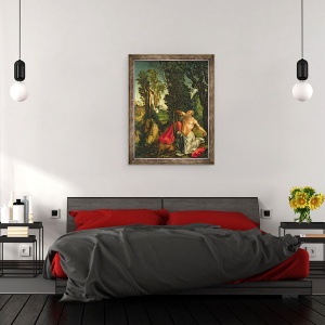 Tablou inramat - Lucas Cranach the Elder - Penitenta Sfantului Jerome, 60 x 80 cm - Img 3