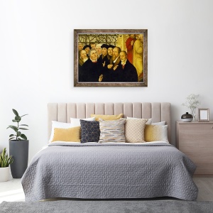 Tablou inramat - Lucas Cranach The Younger - Epitaful primarului din Meienburg arata grupul reformatorilor cu Martin Luther, 60 x 80 cm - Img 3