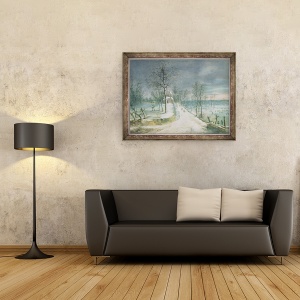 Tablou inramat - Lucas van Uden - Peisaj iarna, 70 x 90 cm - Img 2