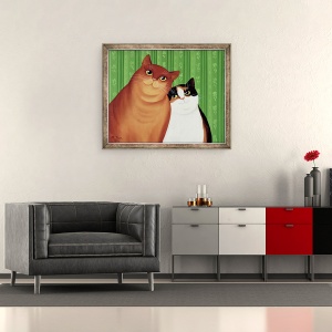 Tablou inramat - Magdolna Ban - Moggies, 50 x 60 cm - Img 2