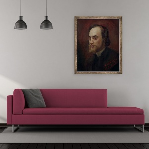 Tablou inramat - Marcellin Gilbert Desboutin - Erik Satie 1866-1925, 50 x 60 cm - Img 2