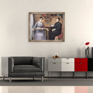 Tablou inramat - Marie Louise Catherine Breslau - Acasa sau intimitate, 50 x 60 cm - Img 2