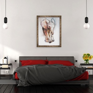 Tablou inramat - Mark Adlington - Baby Elefant 2, Loisaba, 2018, 60 x 80 cm - Img 3