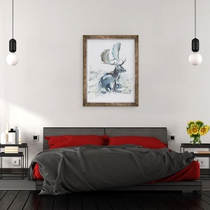 Tablou inramat - Mark Adlington - Buck in iarba, 70 x 90 cm - Img 3
