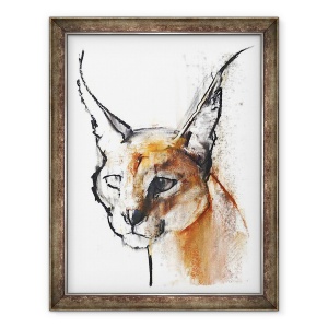 Tablou inramat - Mark Adlington - Feline Caracal arab, 70 x 90 cm