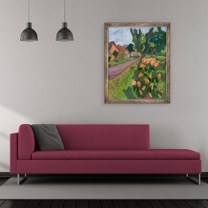 Tablou inramat - Marta Martonfi-Benke - Trandafirii vecinului, 70 x 85 cm - Img 2