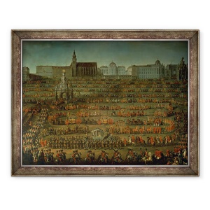 Tablou inramat - Martin II Mytens - Sosirea Isabellei de Parma cu ocazia nuntii sale cu Joseph al II-lea, detaliu II, 60 x 80 cm