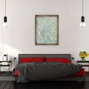 Tablou inramat - Mary Kuper - Bird uitam de la fereastra bucatariei, robin, 70 x 90 cm - Img 3