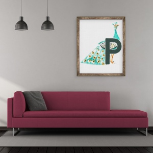 Tablou inramat - Mary Kuper - P este de la paun, 50 x 60 cm - Img 2