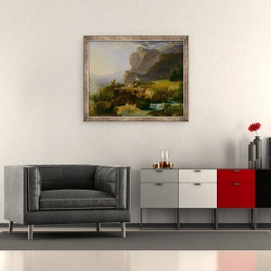 Tablou inramat - Massimo Taparelli d' Azeglio - Batalia de la Termopile in 480 i.Hr., 70 x 85 cm - Img 2