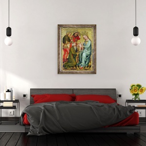 Tablou inramat - Master Bertram of Minden - Adorarea Magilor de la Altarul Sfantului Petru din Hamburg, Altarul Grabower, 60 x 80 cm - Img 3