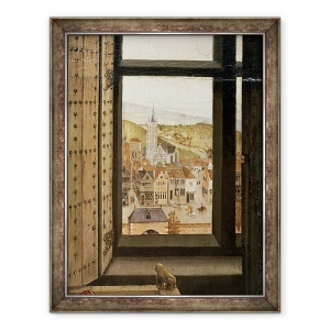 Tablou inramat - Master of Flemalle - Virgin si copil inainte de un firescreen, 60 x 80 cm