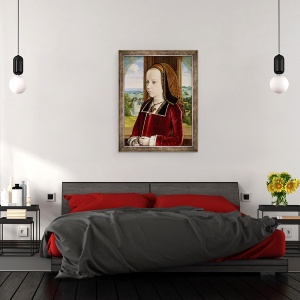 Tablou inramat - Master of Moulins - Portret De Margareta De Austria, 60 x 80 cm - Img 3