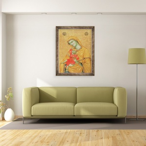 Tablou inramat - Master of the Madonna of Perugia - Virgin si Copil, 70 x 90 cm - Img 2
