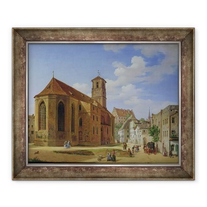 Tablou inramat - Michael Neher - Piata Bisericii din Wasserburg am Inn, 70 x 85 cm