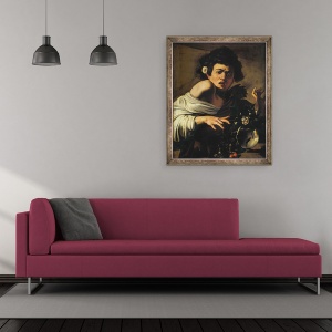 Tablou inramat - Michelangelo Merisi da Caravaggio - Baiat muscat de o soparla, 50 x 60 cm - Img 2