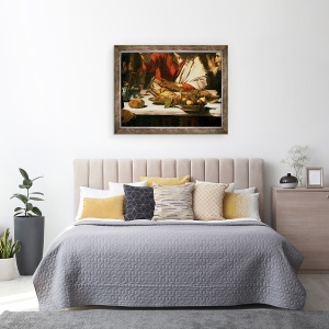 Tablou inramat - Michelangelo Merisi da Caravaggio - Cina de la Emmaus, detaliu VI, 60 x 80 cm - Img 3
