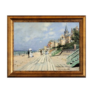 Tablou Inramat - Monet, Beach at trouville, Rama Auriu, 30 x 40 cm