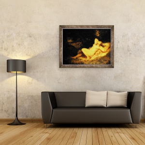 Tablou inramat - Narcisse Virgile Diaz de la Pena - Nimfa adormita, 60 x 80 cm - Img 2