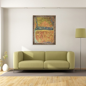 Tablou inramat - Nasuh Al-Silahi - IUK T.5964 Vedere la Istanbul, 70 x 90 cm - Img 2