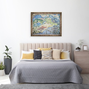 Tablou inramat - Nasuh Al-Silahi - TSM H.1608 Vedere la Nisa, 60 x 80 cm - Img 3