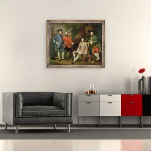 Tablou inramat - Nathaniel Dance-Holland - James Grant de la Grant, John Mytton, onorabilul Thomas Robinson si Thomas Wynne, 70 x 85 cm - Img 2