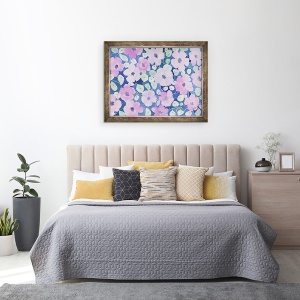 Tablou inramat - Neela Pushparaj - flori in roz, 70 x 90 cm - Img 3