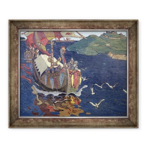 Tablou inramat - Nicholas Roerich - Vizitatori din strainatate, 50 x 60 cm
