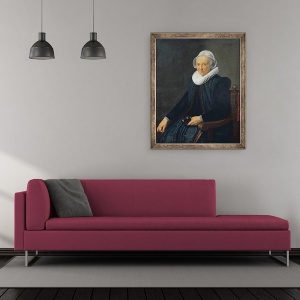 Tablou inramat - Nicolaes Eliasz - Portret De O Femeie Vechi, 50 x 60 cm - Img 2