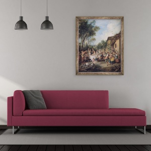 Tablou inramat - Nicolas Lancret - Sarbatoarea de nunta in sat, 50 x 60 cm - Img 2