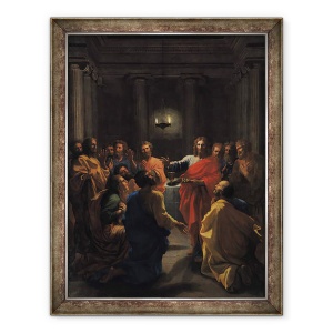 Tablou inramat - Nicolas Poussin - Hristos Instituirea Euharistiei sau Cina cea de Taina, 60 x 80 cm