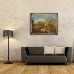Tablou inramat - Nicolas Poussin - Peisaj cu Hercules si Cacus, 70 x 90 cm - Img 2