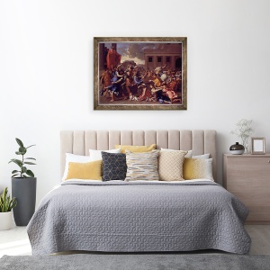 Tablou inramat - Nicolas Poussin - Rapirea Femeilor Sabine, 70 x 90 cm - Img 3