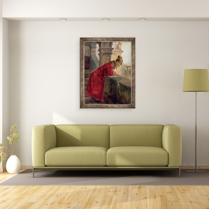 Tablou inramat - Nikolai Vasilievich Nevrev - Boier pe pridvor, 70 x 90 cm - Img 2
