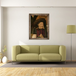 Tablou inramat - Nuno Goncalves - Henric Navigatorul 1394-1460 detaliu de la Polyptych Sf. Vincent, 70 x 90 cm - Img 2