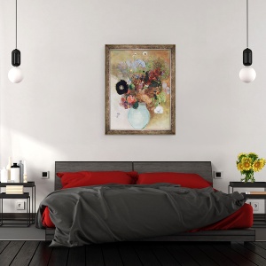 Tablou inramat - Odilon Redon - Flori intr-o vaza verde, 60 x 80 cm - Img 3