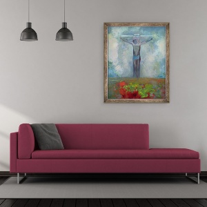 Tablou inramat - Odilon Redon - The Crucifixion, 50 x 60 cm - Img 2