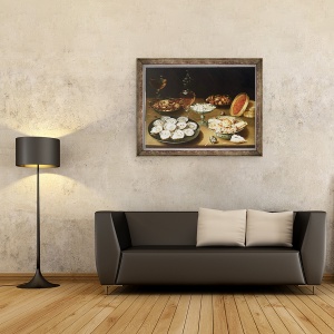 Tablou inramat - Osias Beert the Elder - Natura moarta cu stridii, 70 x 90 cm - Img 2