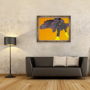 Tablou inramat - Osinachi - Elefant in camera, 60 x 80 cm - Img 2